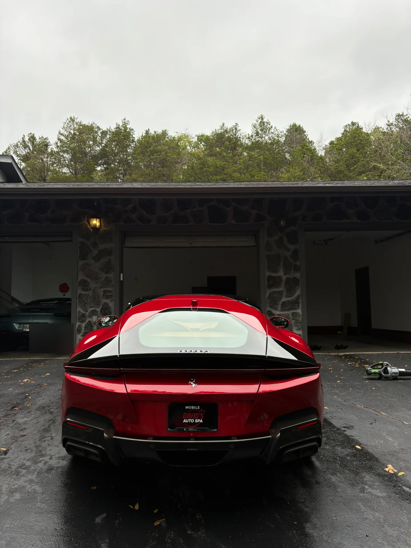 Red Ferrari photographed after care by David's Auto Spa in the St. Louis area